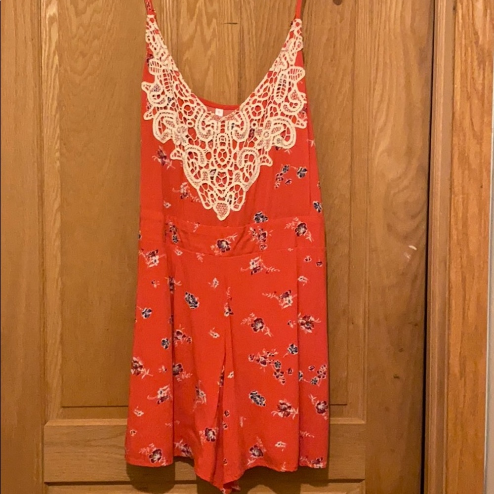 Orange floral Romper